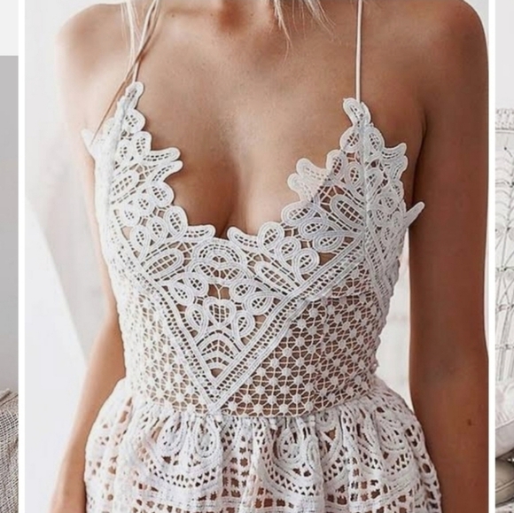 Two Sisters the Label Annabelle White Crochet Lace Dress Boho Birthday Wedding - Picture 4 of 16